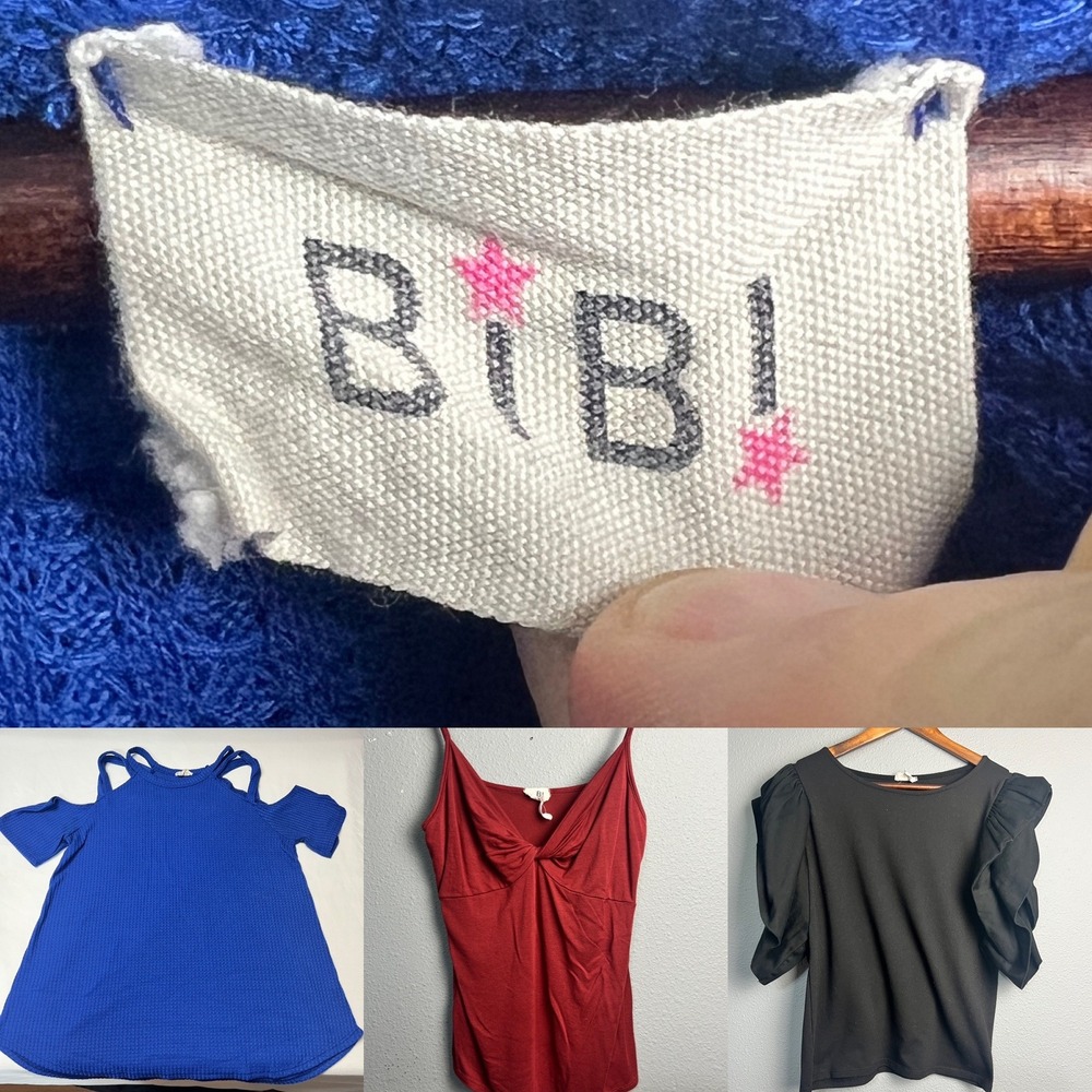 BiBi Tops Bundle of 3 Cold Shoulder Wimsigoth‎ Puff Sleeve Boho Cami Top, Size S